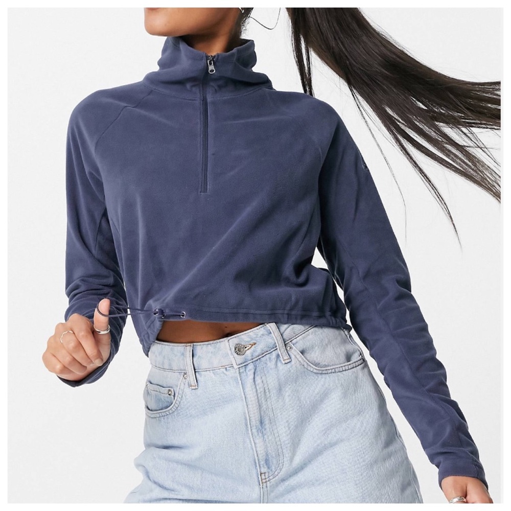 Columbia Fleece Long Sleeve Cropped Sweater Top - Picture 10 of 10